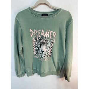 Zutter Sweatshirt Dreamer World Tour Graphic Women's S Green